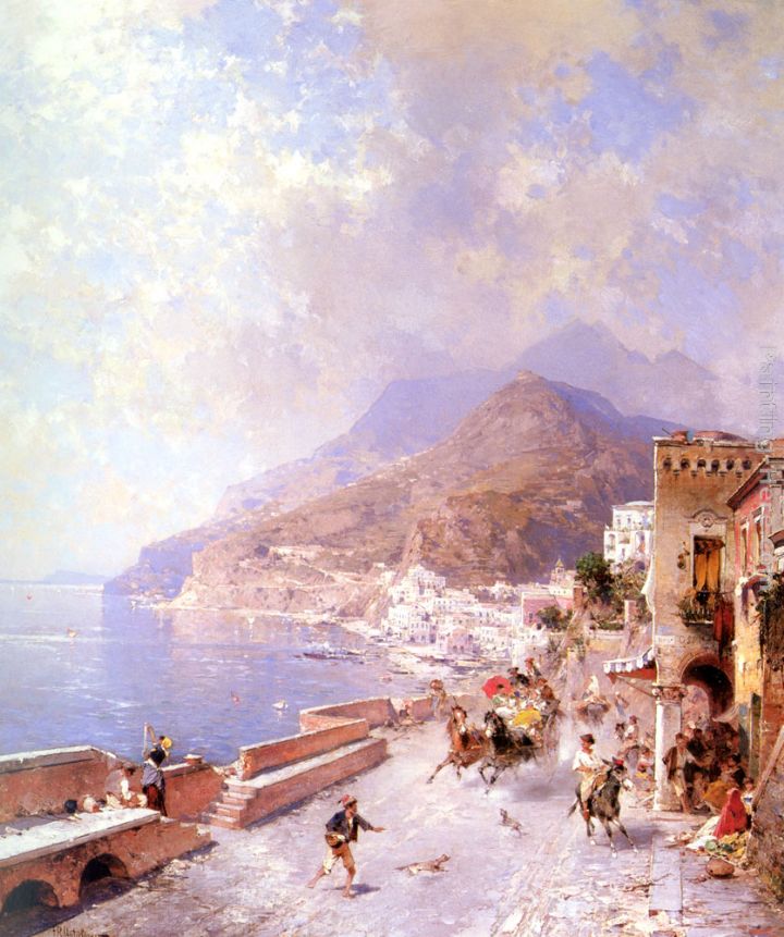 Amalfi painting - Franz Richard Unterberger Amalfi art painting